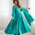 Teal Green Silk Sequin Anarkali with dupatta