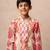 Pink cotton printed kurta dhoti