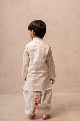 White cotton printed kurta dhoti 5