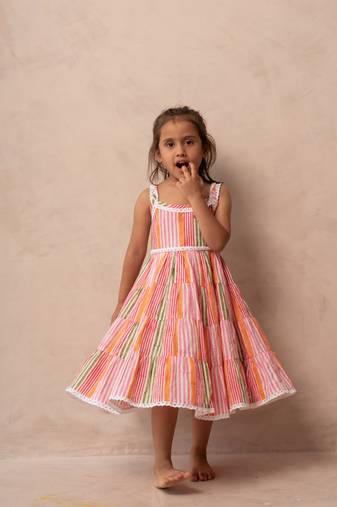 White cotton printed dresses