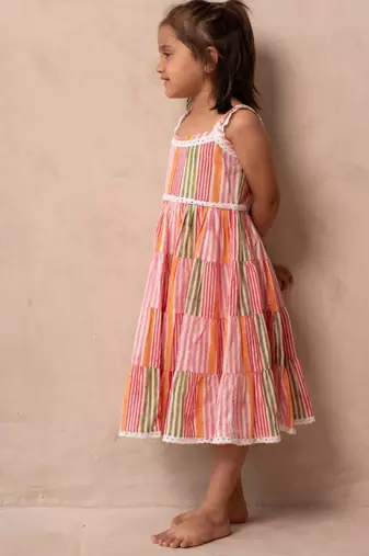 White cotton printed dresses