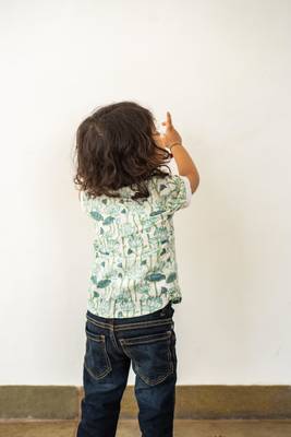 Blue cotton printed shirt 4