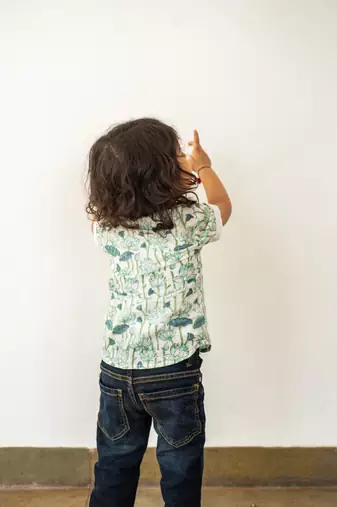 Blue cotton printed shirt