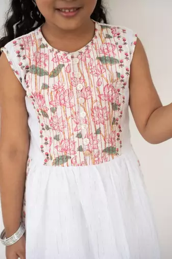 Blue cotton printed kurta palazzo 