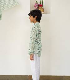 Blue cotton printed kurta pant