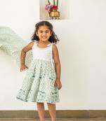 Blue cotton printed dresses