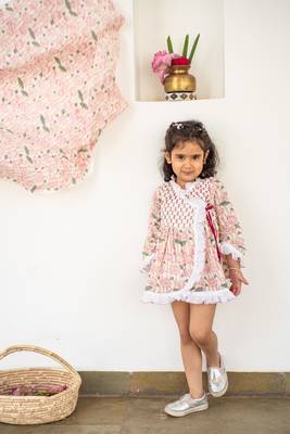 Blue cotton printed dresses 1