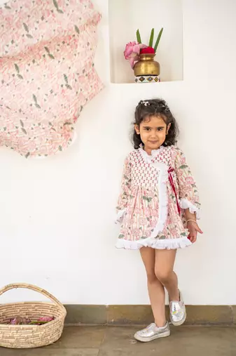 Blue cotton printed dresses