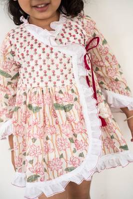 Blue cotton printed dresses 2