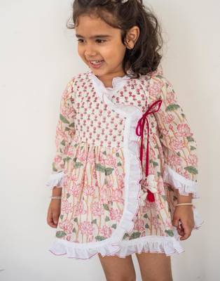 Blue cotton printed dresses 3