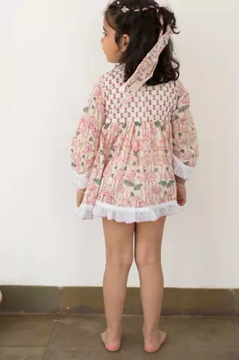 Blue cotton printed dresses