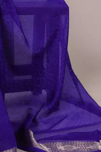 traditional indian poly shimmer saree, detailed zari weaving border 