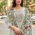 Women Floral Embroidered Regular Roman Slik Kurta with Trousers & Dupatta