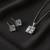 Jewelz silver-tone solitaire pendant necklace set with matching studs