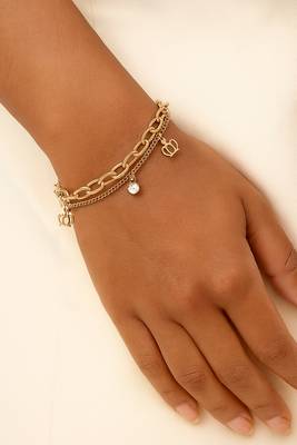 Jewelz gold finish crown charm chain bracelet 2