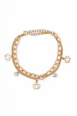 Jewelz gold finish crown charm chain bracelet 3