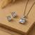 Jewelz silver-tone solitaire pendant necklace set with matching studs