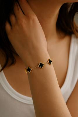 Jewelz black clover charm bracelet 2