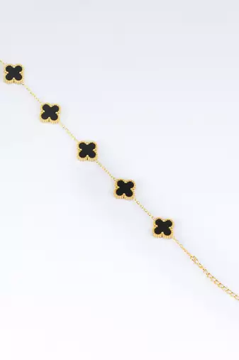Jewelz black clover charm bracelet