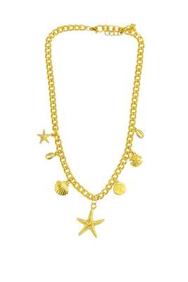 Jewelz gold finish starfish & shell pendant necklace 3