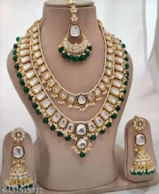 Indian long rani har with high quality kundan and small beads and mina work 1