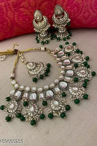 Minakari work kundan necklace set