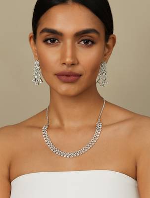 Jewelz ad necklaces & earring for women | rhodium-plated necklace for women | 1