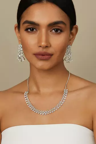 Jewelz ad necklaces & earring for women | rhodium-plated necklace for women |