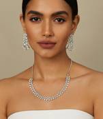 Jewelz ad necklaces & earring for women | rhodium-plated necklace for women |