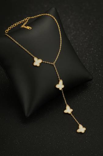 Jewelz gold butterfly drop necklace