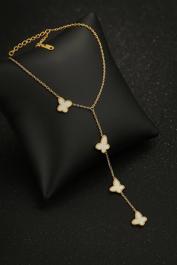 Jewelz gold butterfly drop necklace