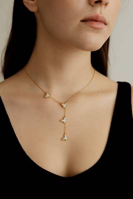 Jewelz gold butterfly drop necklace 2