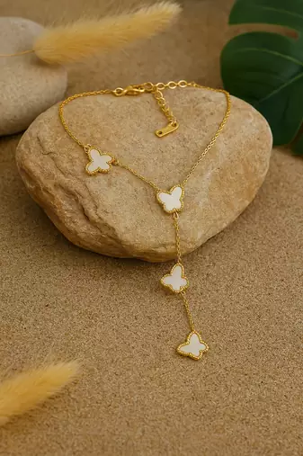 Jewelz gold butterfly drop necklace