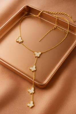 Jewelz gold butterfly drop necklace 4