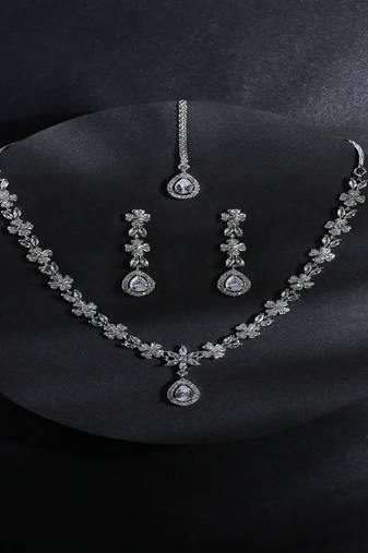 Jewelz ad necklaces & earring for women | rhodium-plated necklace for women |