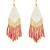 Jewelz handmade white, gold & red beaded tassel earrings