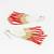 Jewelz handmade white, gold & red beaded tassel earrings