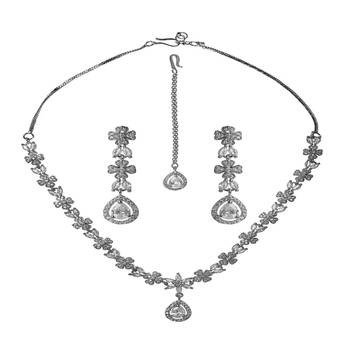 Jewelz ad necklaces & earring for women | rhodium-plated necklace for women | 3