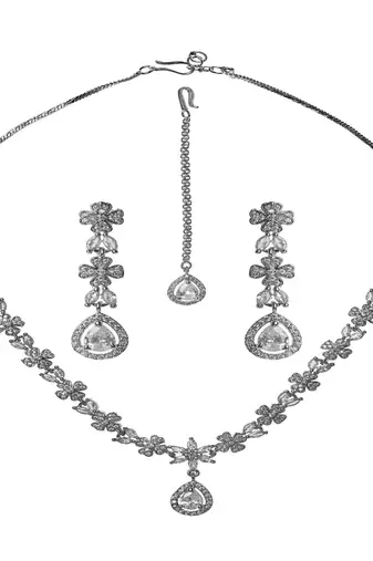 Jewelz ad necklaces & earring for women | rhodium-plated necklace for women |