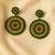 Jewelz handmade green & gold beaded round earrings