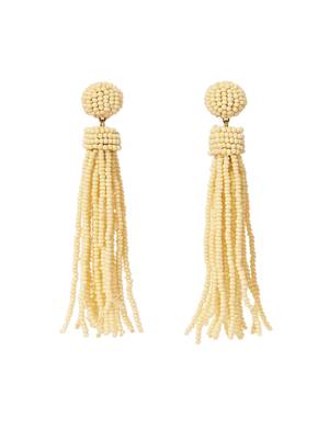 Jewelz handmade ivory beaded tassel earrings 3