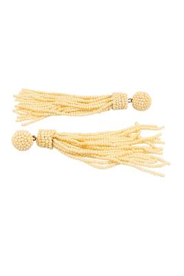 Jewelz handmade ivory beaded tassel earrings 4
