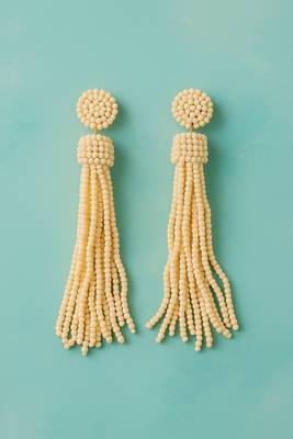 Jewelz handmade ivory beaded tassel earrings 5