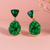 Jewelz green stone drops & danglers alloy earring for girls & women