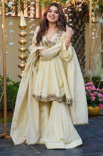  Ivory Sheeshmahal Sharara Set