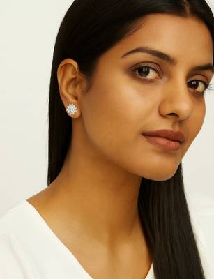 Jewelz silver-tone crystal flower stud earrings     set of 2 pairs 2