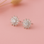 Jewelz silver-tone crystal flower stud earrings – set of 2 pairs