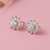 Jewelz silver-tone crystal flower stud earrings – set of 2 pairs