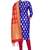Royal-blue woven silk blend unstitched churidar dress-materials