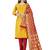 Yellow woven silk blend unstitched churidar dress-materials